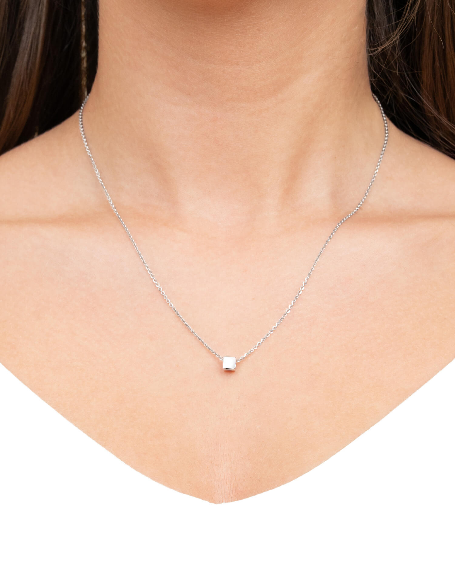 Cube necklace engraving plate pendant