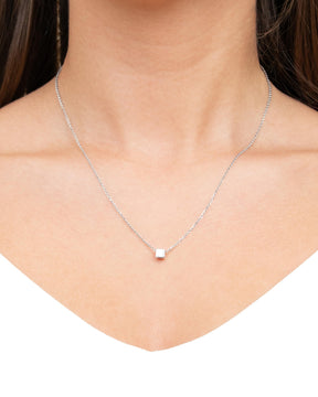 Cube necklace engraving plate pendant