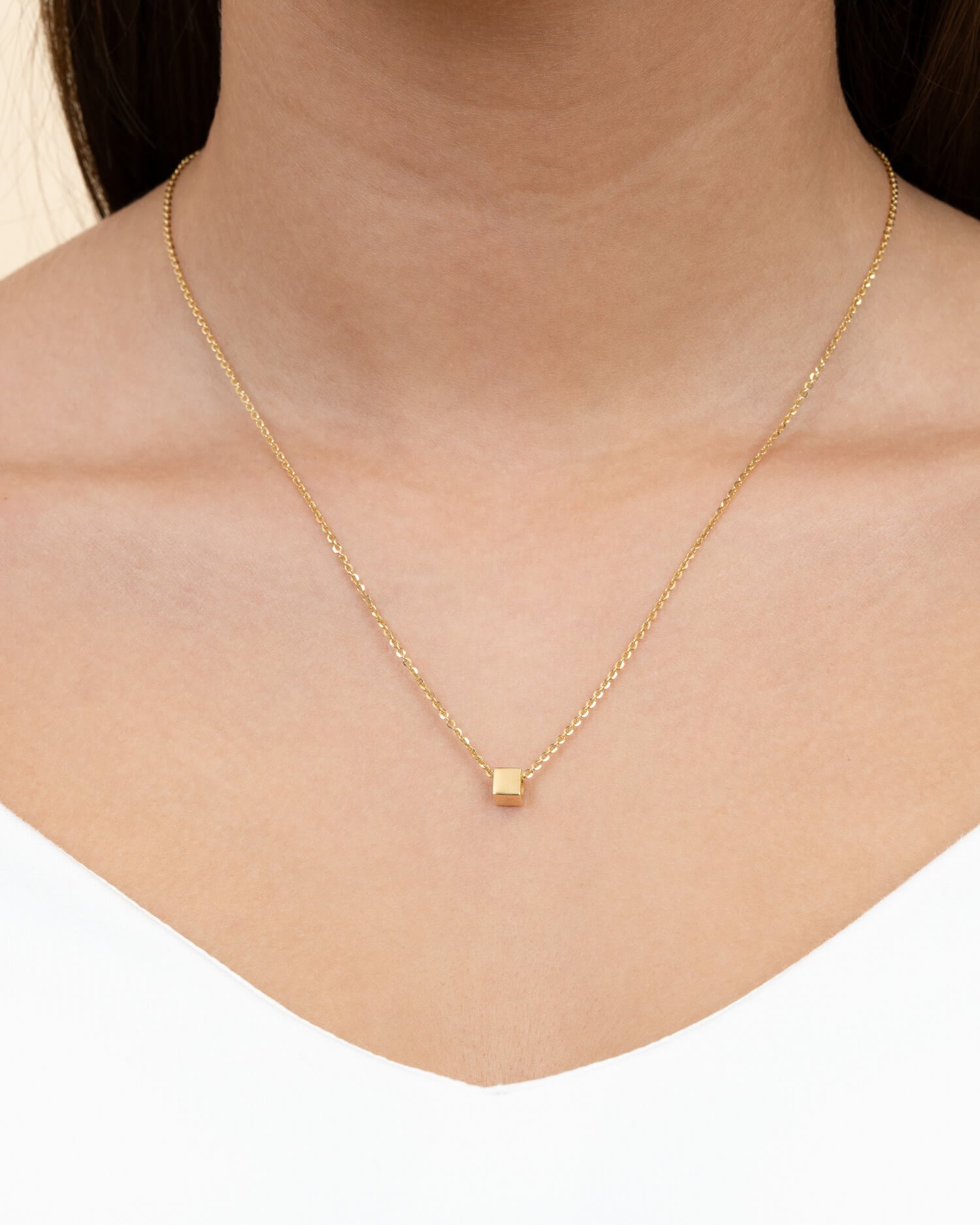 Cube necklace engraving plate pendant