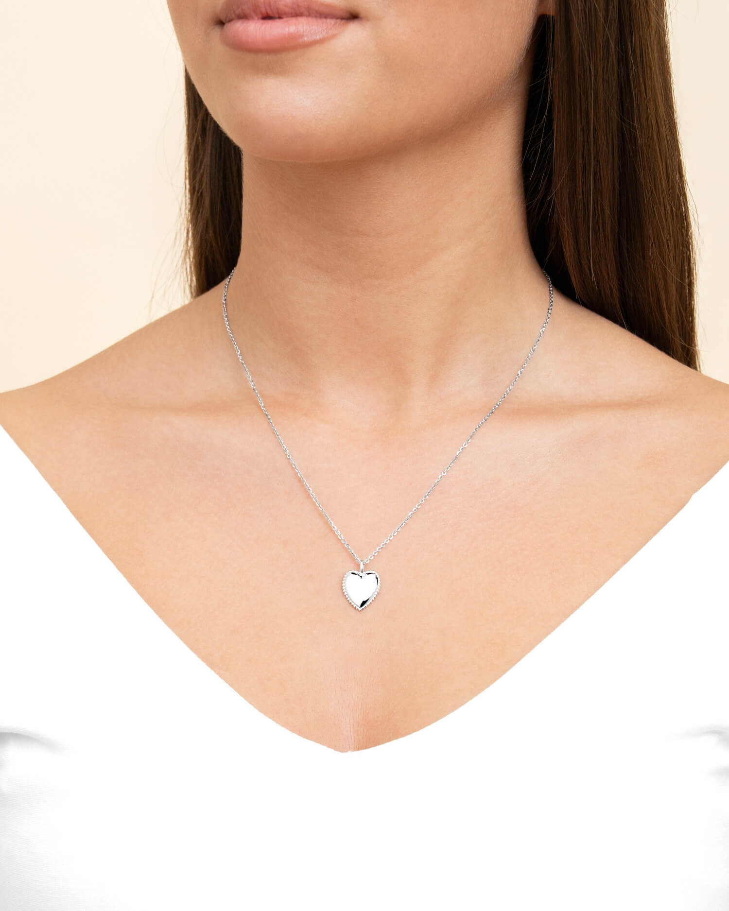 Nose print heart necklace engraving plate pendant
