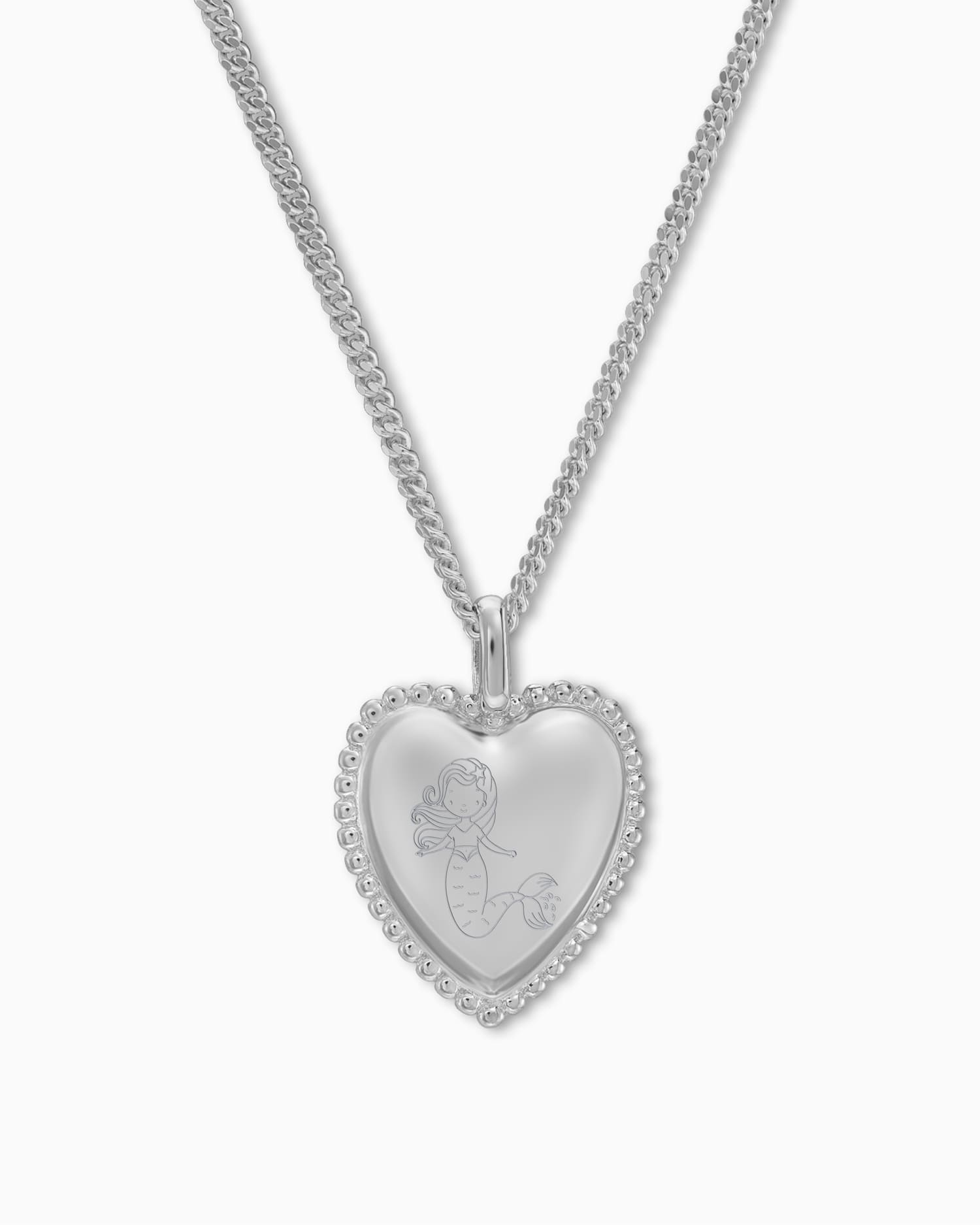 Child symbols heart necklace engraving plate pendant