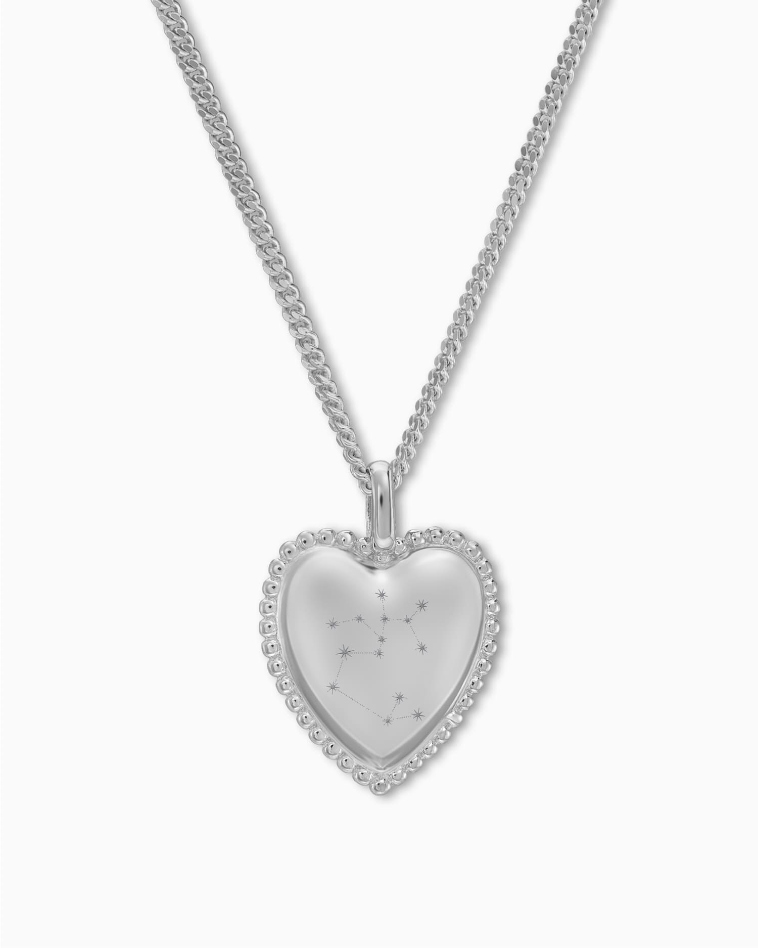 Star sign heart necklace engraving plate pendant