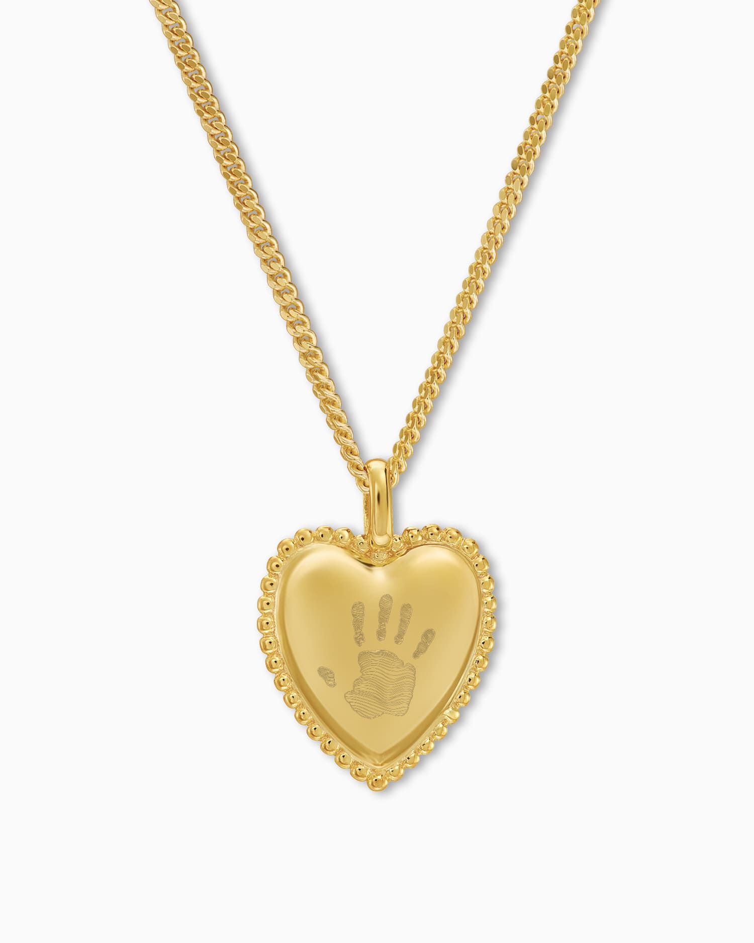 Handprint heart necklace engraving plate pendant