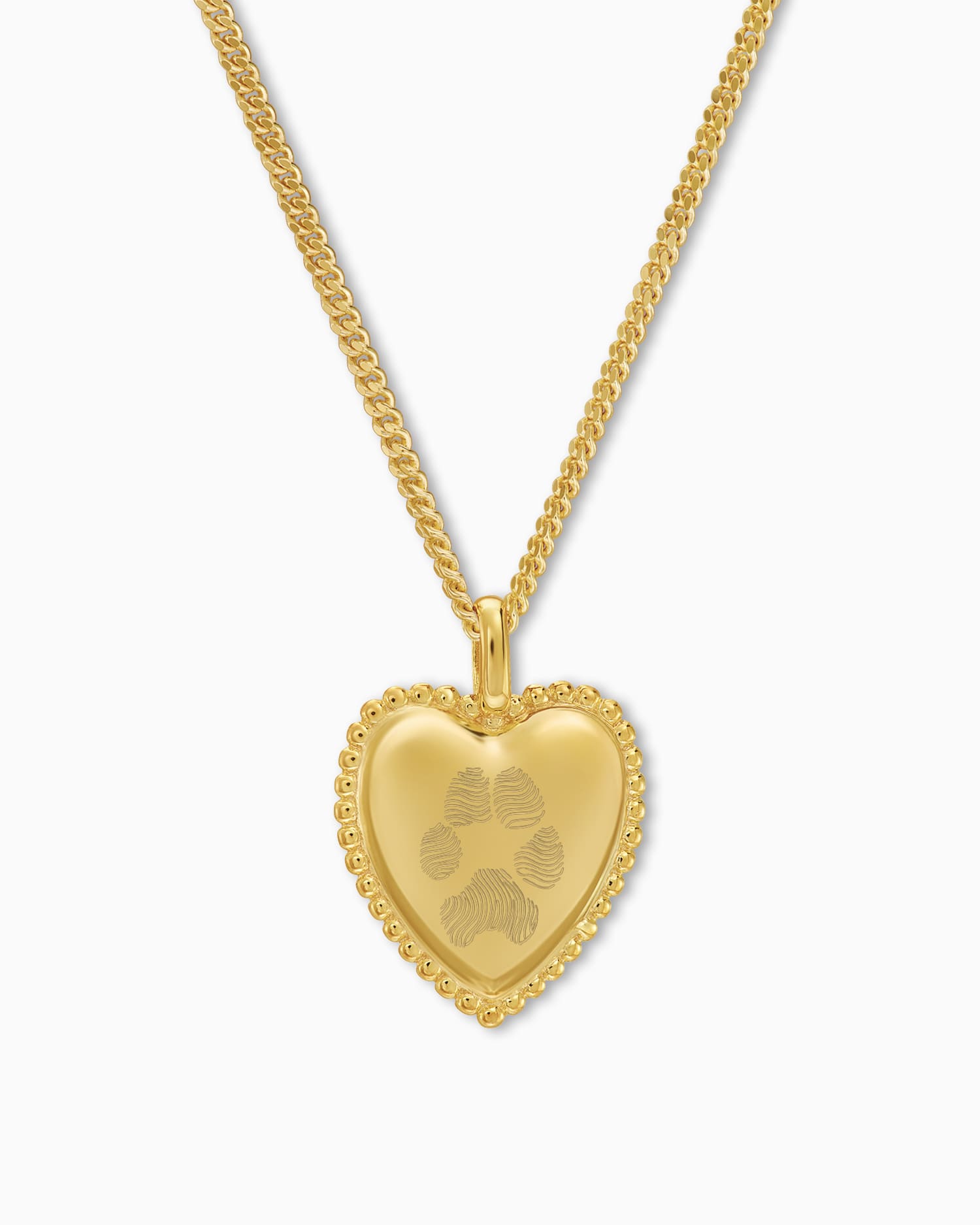 Paw print heart necklace engraving plate pendant - Gravurschmuck.de