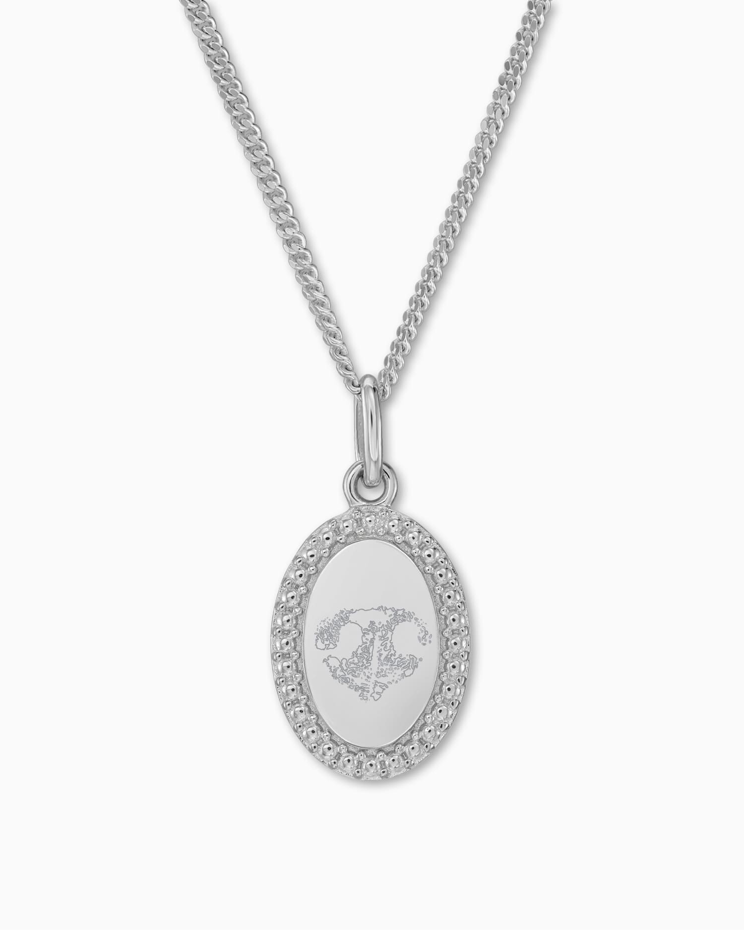 Nose print engraving plates necklace pendant oval