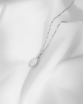 Zodiac sign engraving plates necklace pendant oval