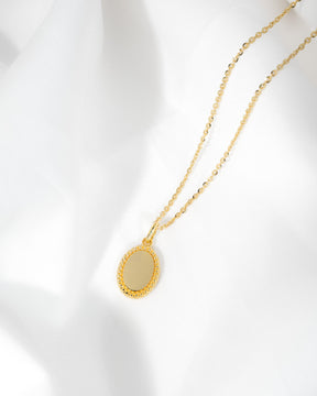 Engraving plates necklace pendant oval
