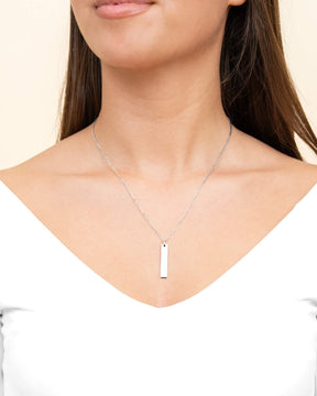 Bar necklace engraving plate pendant