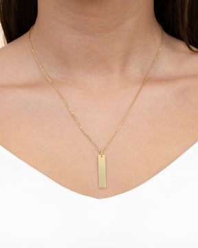 Bar necklace engraving plate pendant