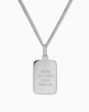 Birth dates engraving plates necklace pendant square