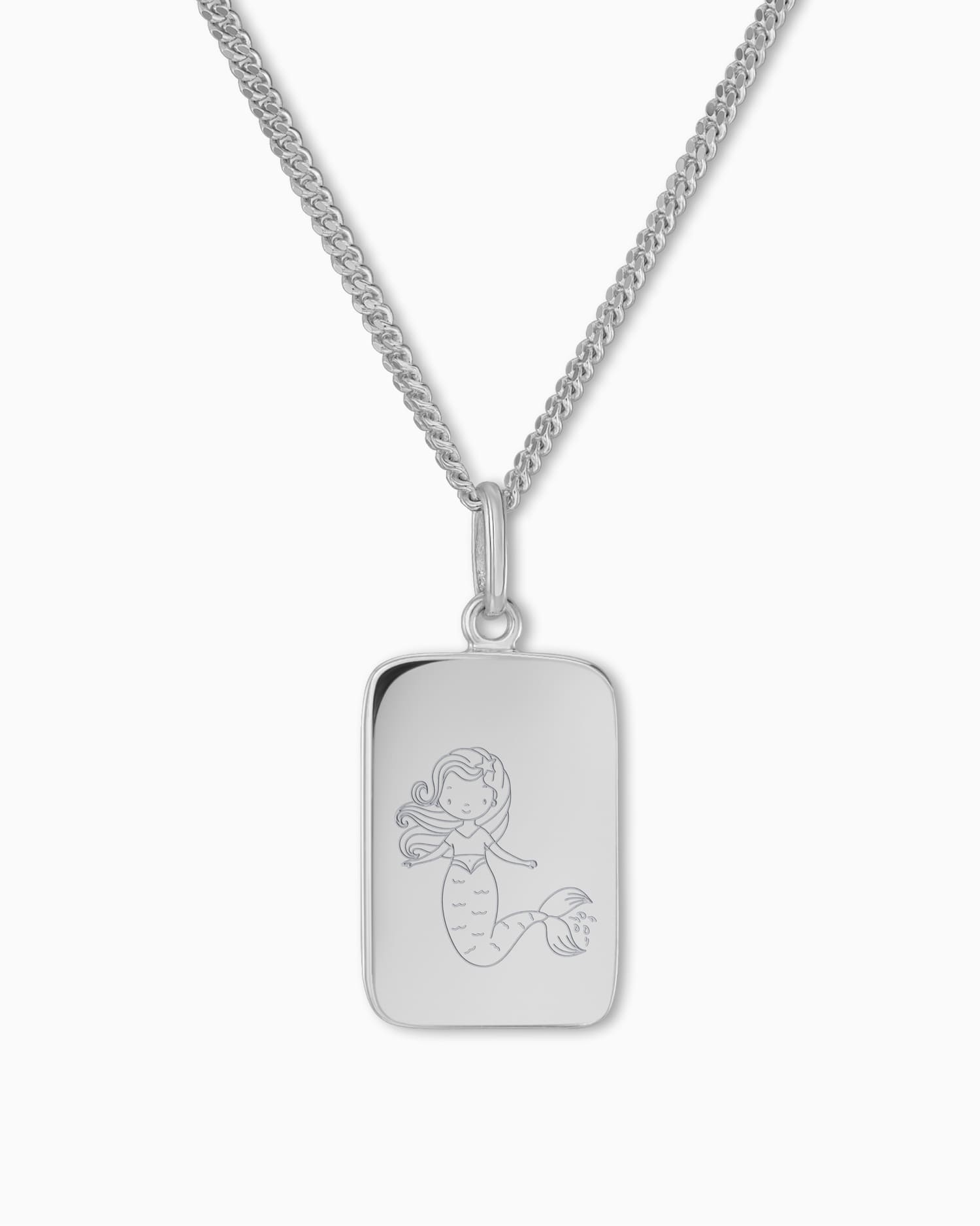 Child symbols engraving plates necklace pendant square