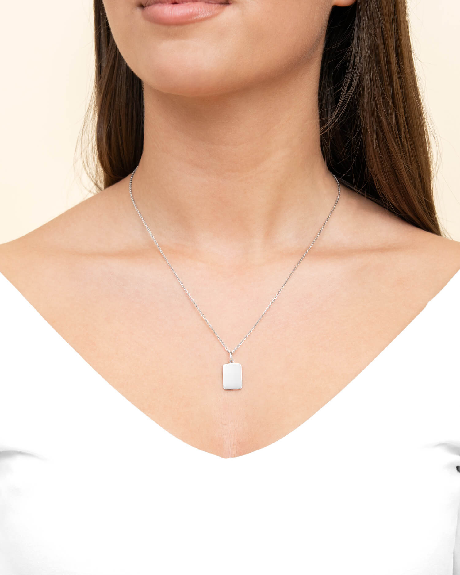Handwriting Uploud Engraving Plates Necklace Pendant Square