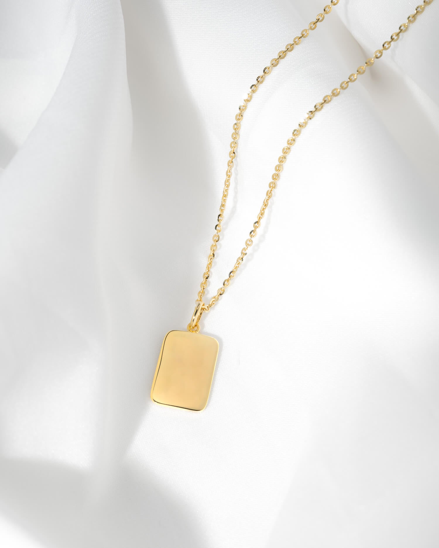 Fingerprint engraving plates necklace pendant square