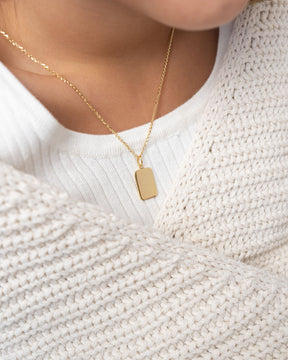 Engraving plates necklace pendant square