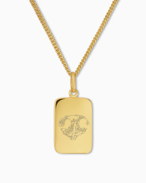 Nose print engraving plates necklace pendant square