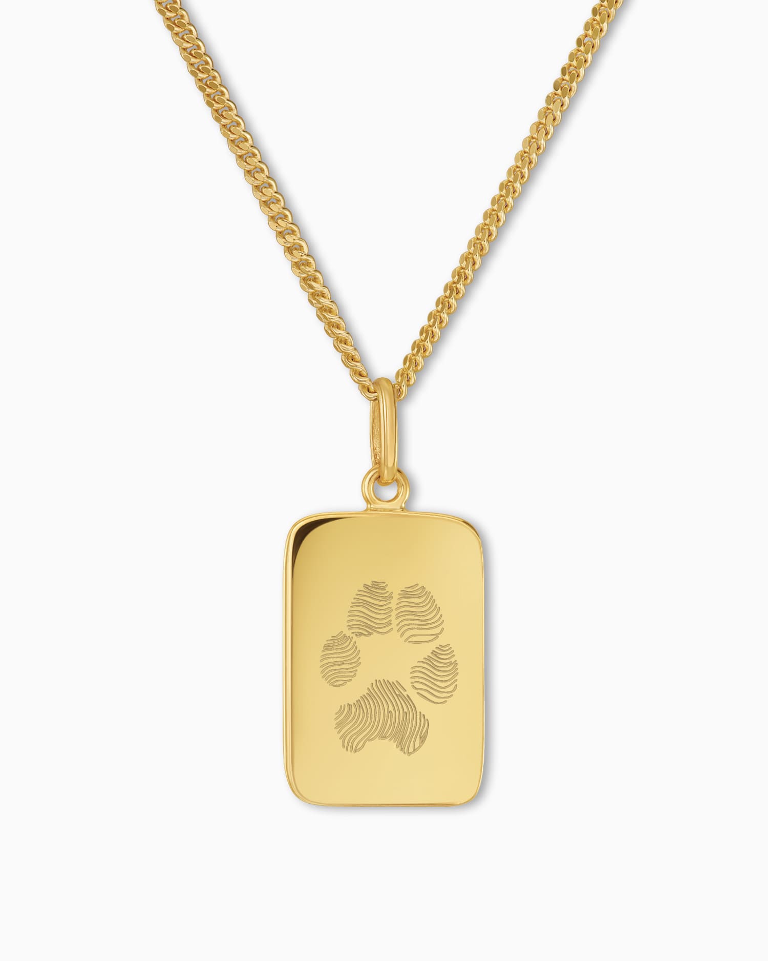Paw print engraving plates necklace pendant square - Gravurschmuck.de
