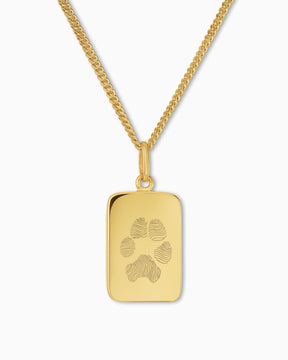 Paw print engraving plates necklace pendant square - Gravurschmuck.de