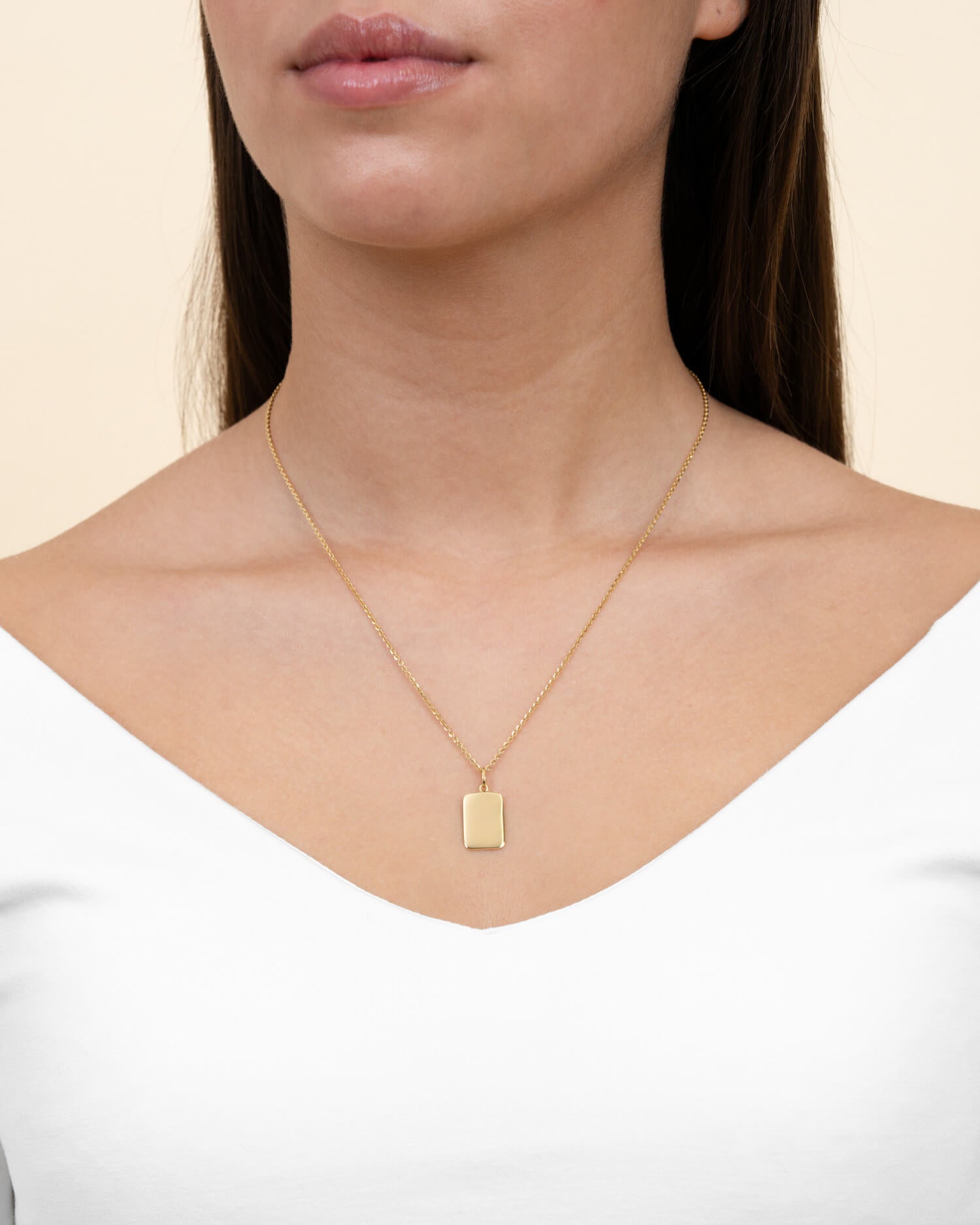 Footprint engraving plates necklace pendant square