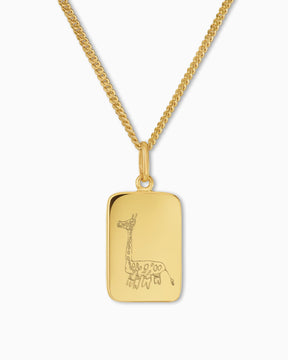 Own drawing Engraving plates Necklace Pendant Square