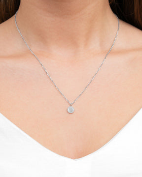 Engraving plates necklace pendant zirconia round