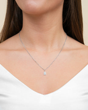 Engraving plates necklace pendant zirconia square