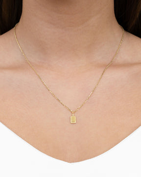 Engraving plates necklace pendant zirconia square