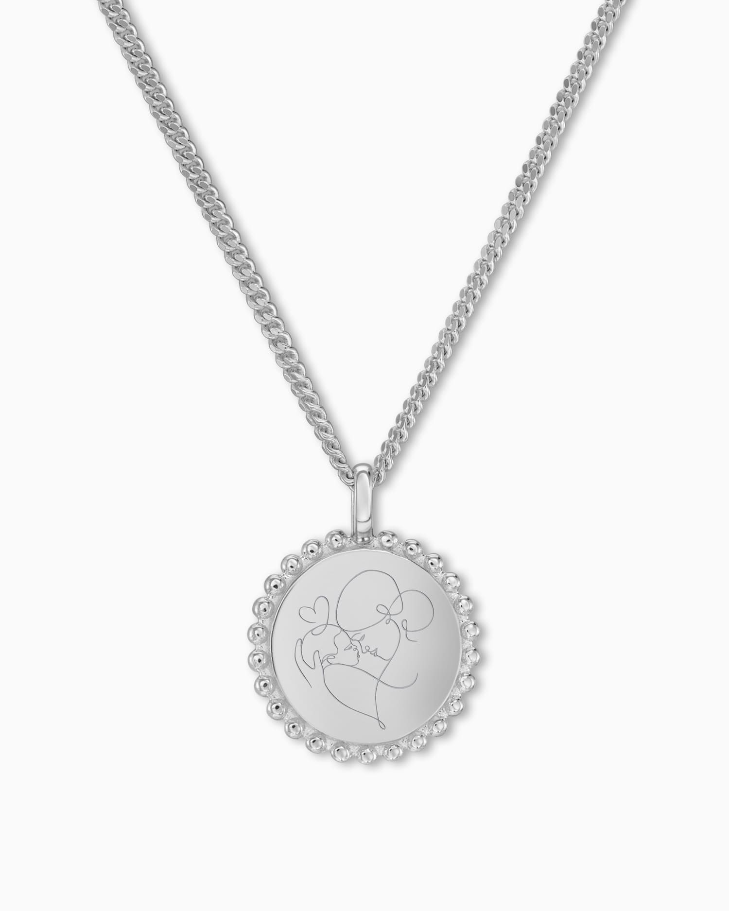 Graphic uploud engraving plates necklace pendant round 14mm