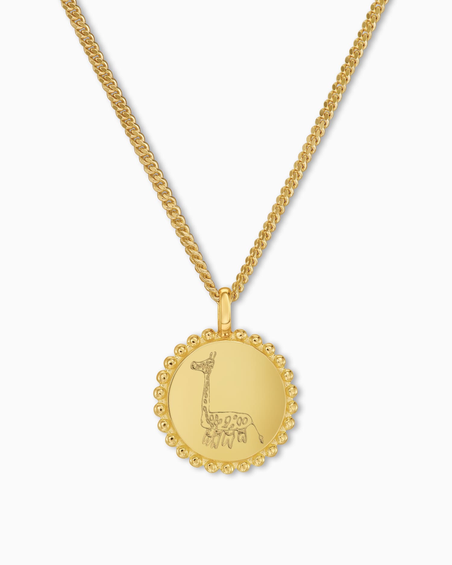 Own drawing engraving plates necklace pendant round 14mm