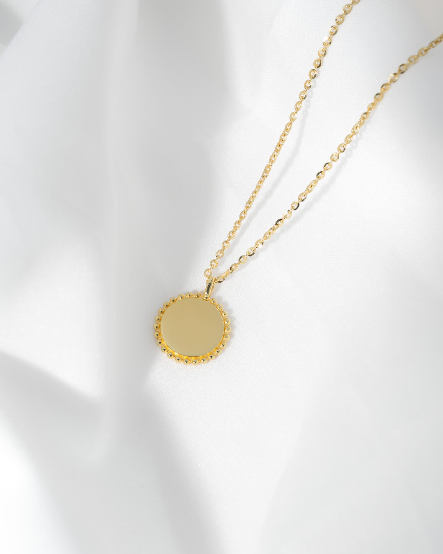 Footprint engraving plates necklace pendant round 14mm