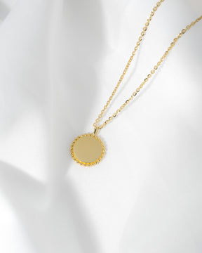 Footprint engraving plates necklace pendant round 14mm