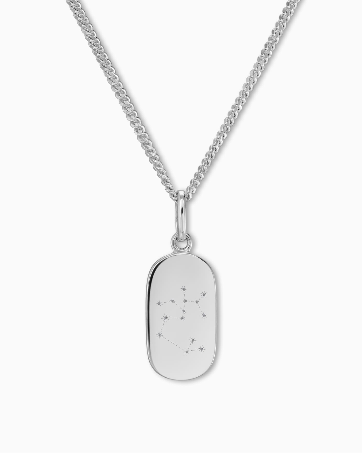 Zodiac sign engraving plates necklace pendant oval
