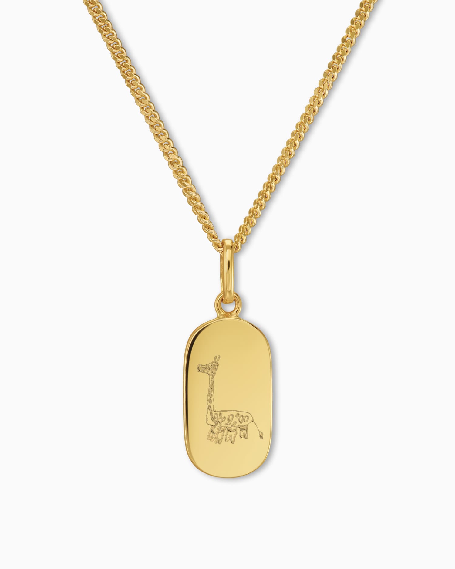 Own drawing engraving plates necklace pendant oval