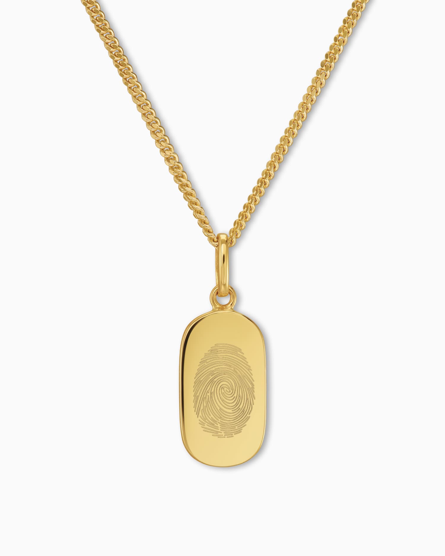Fingerprint engraving plates necklace pendant oval