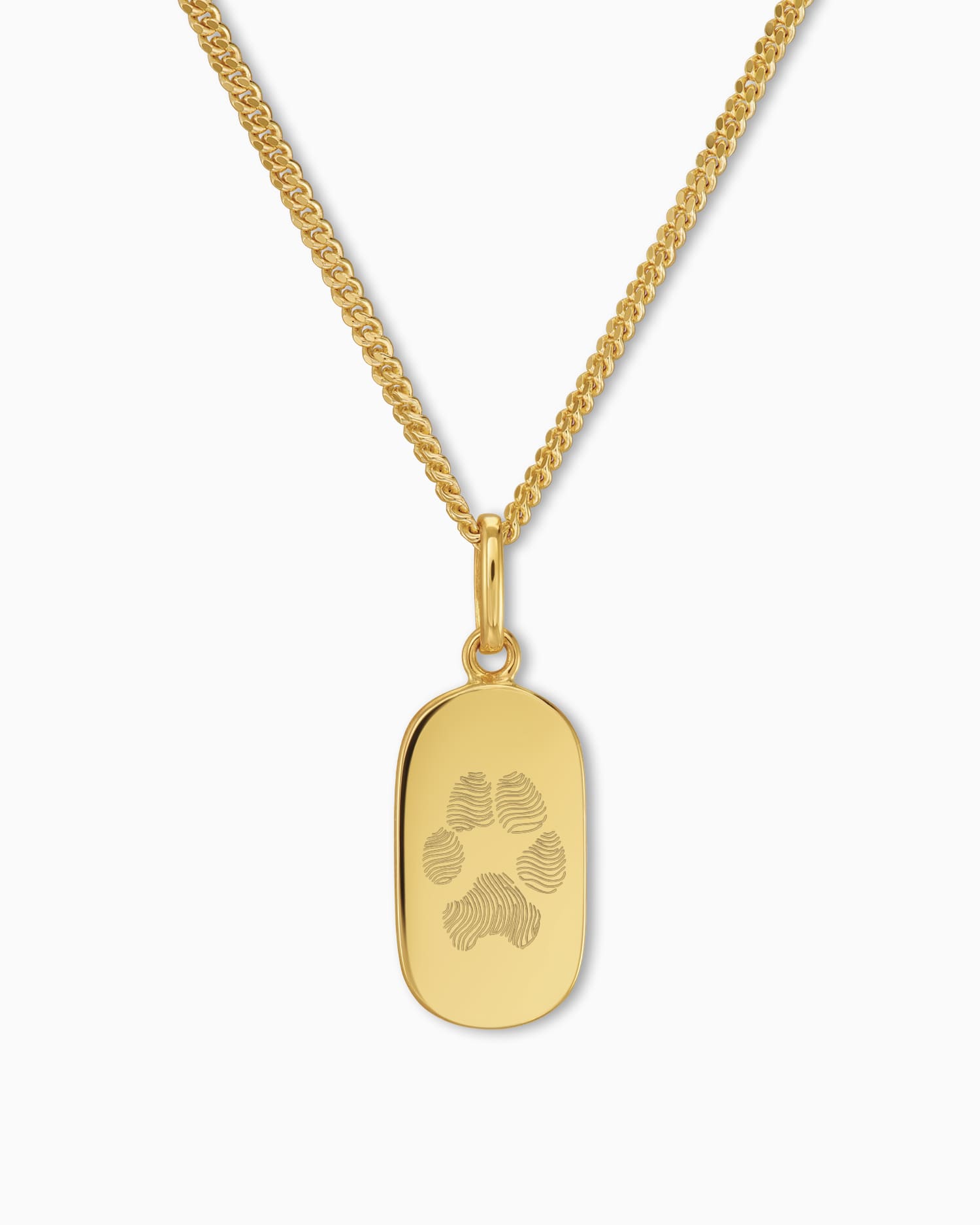 Paw print engraving plates necklace pendant oval - Gravurschmuck.de