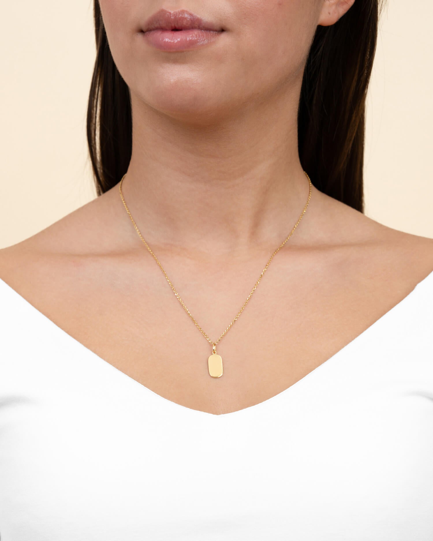 Coordinates engraving plates necklace pendant oval