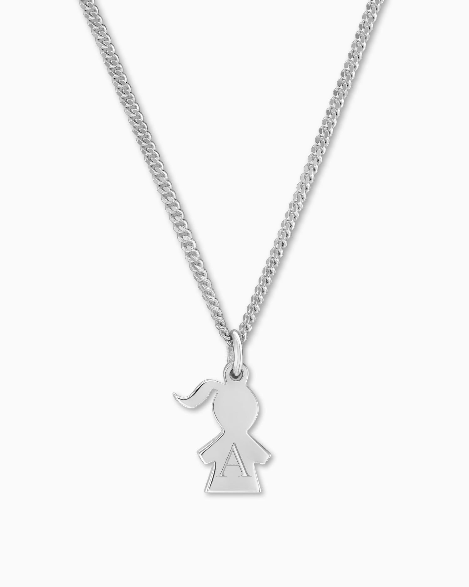 Girl's necklace pendant engraving plate