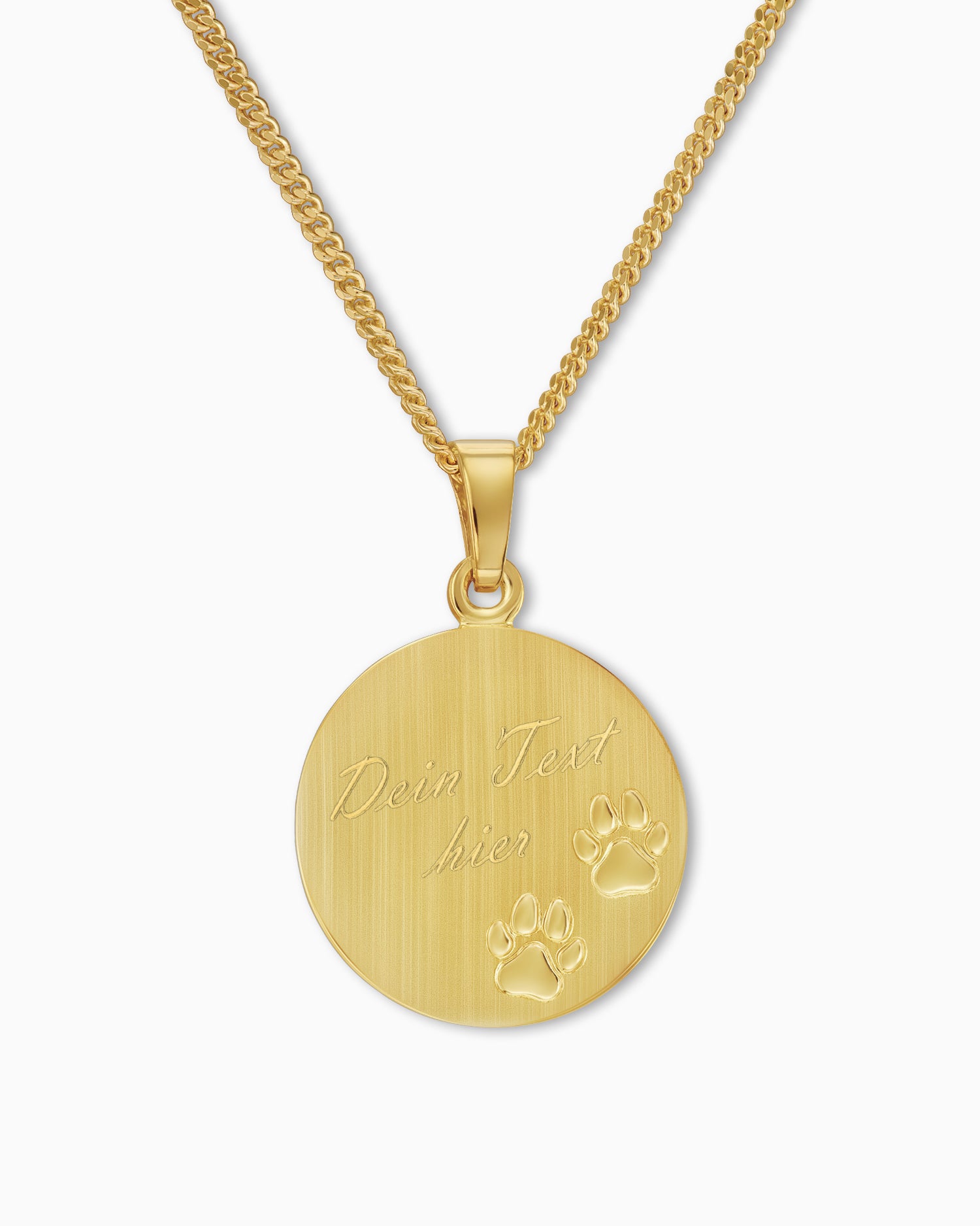 Engraving plates necklace pendant paw print 16mm