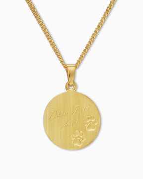 Engraving plates necklace pendant paw print 16mm