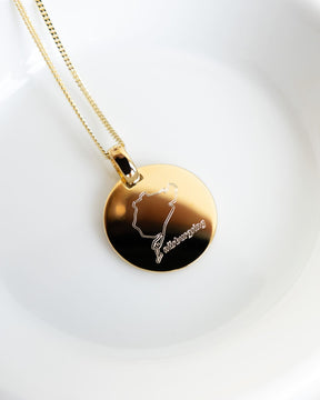 Engraving plates necklace pendant round polished