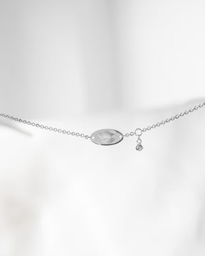 Fingerprint engraving bracelet engraving plate oval zirconia