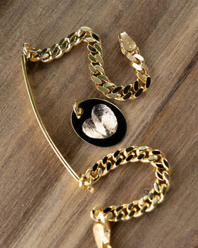 Fingerprint engraving plates necklace pendant oval