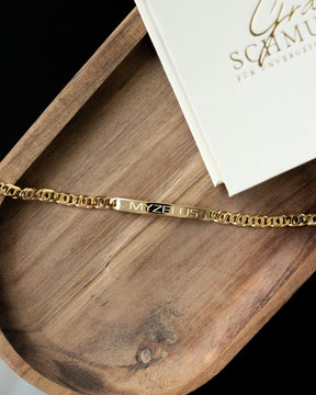 Engraving bracelet Engraving plate Tiger's eye ID bracelet