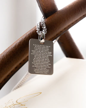 Engraving plates necklace pendant rectangle