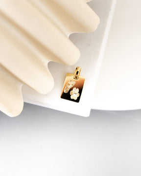 Handprint engraving plates necklace pendant square
