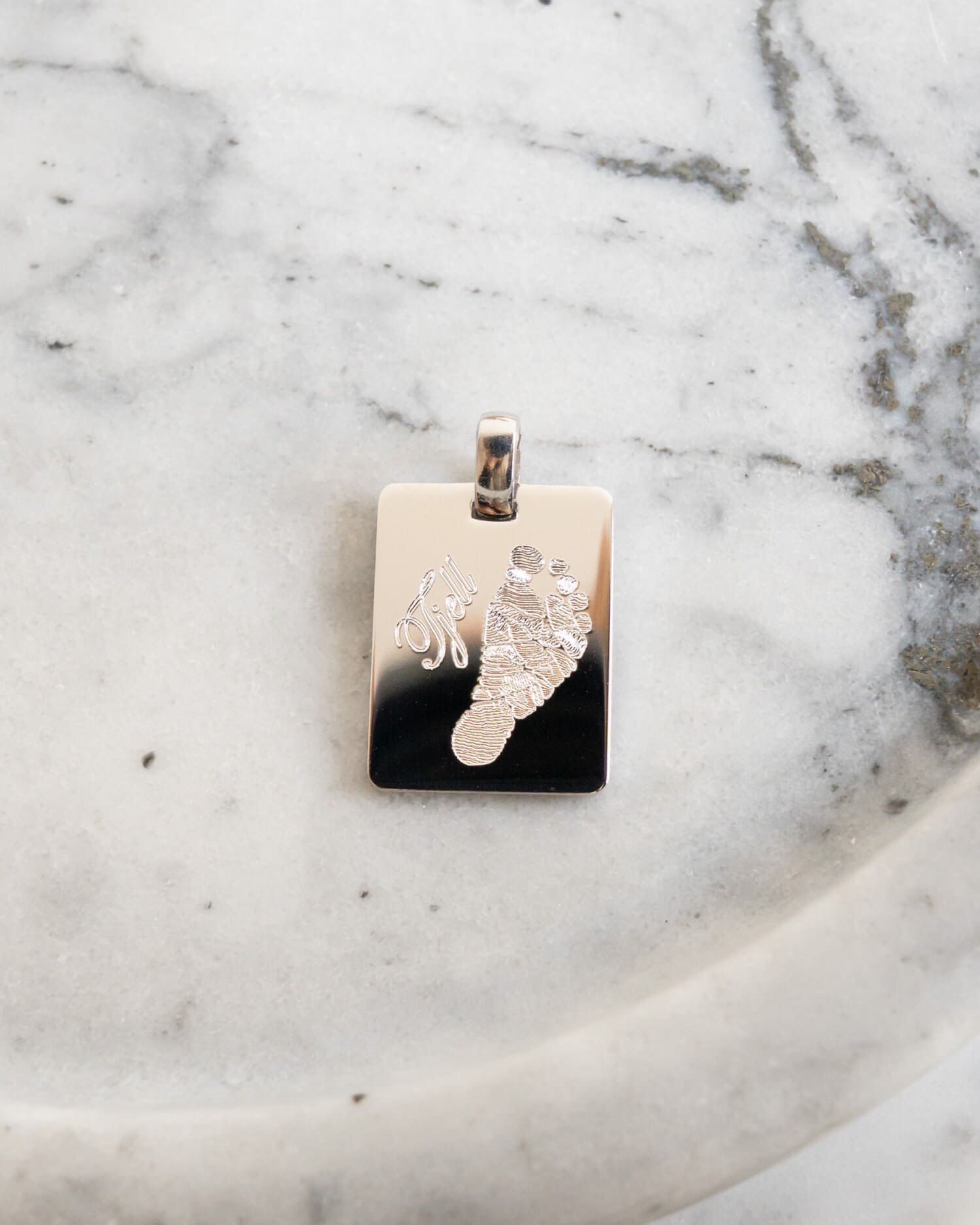 Engraving plate necklace pendant rectangle