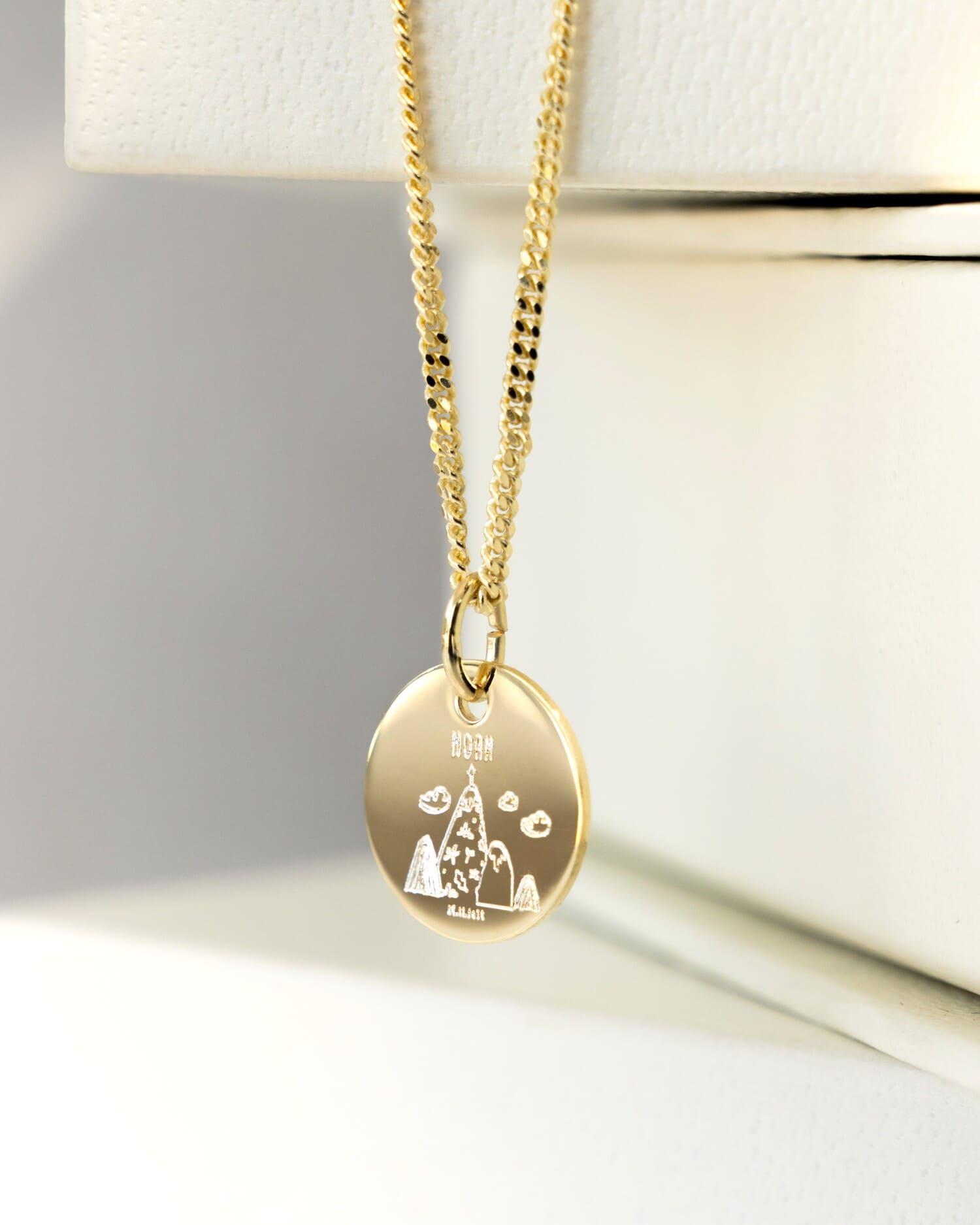 Own drawing engraving plate necklace pendant round 12mm