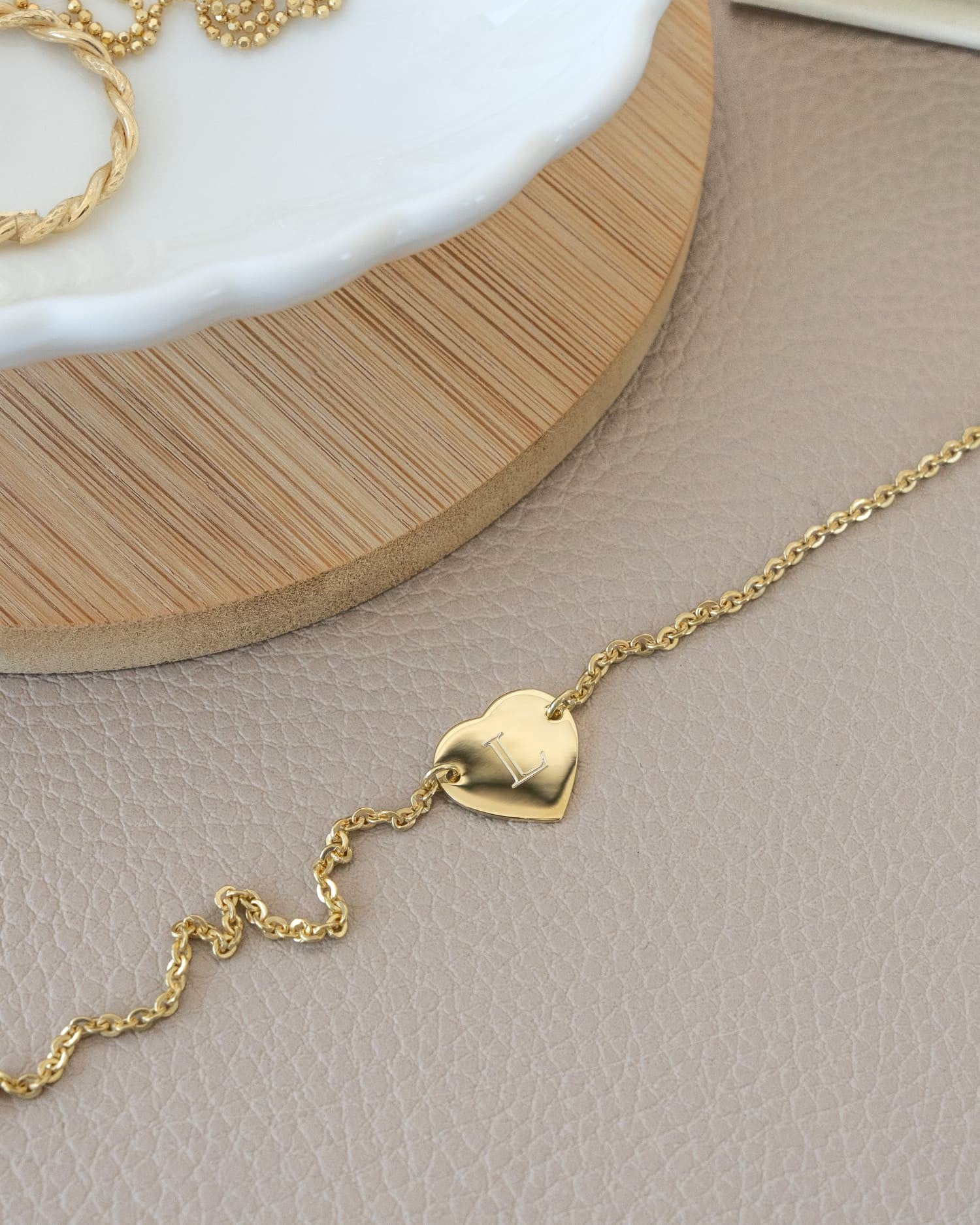 Engraving bracelet engraving plate heart