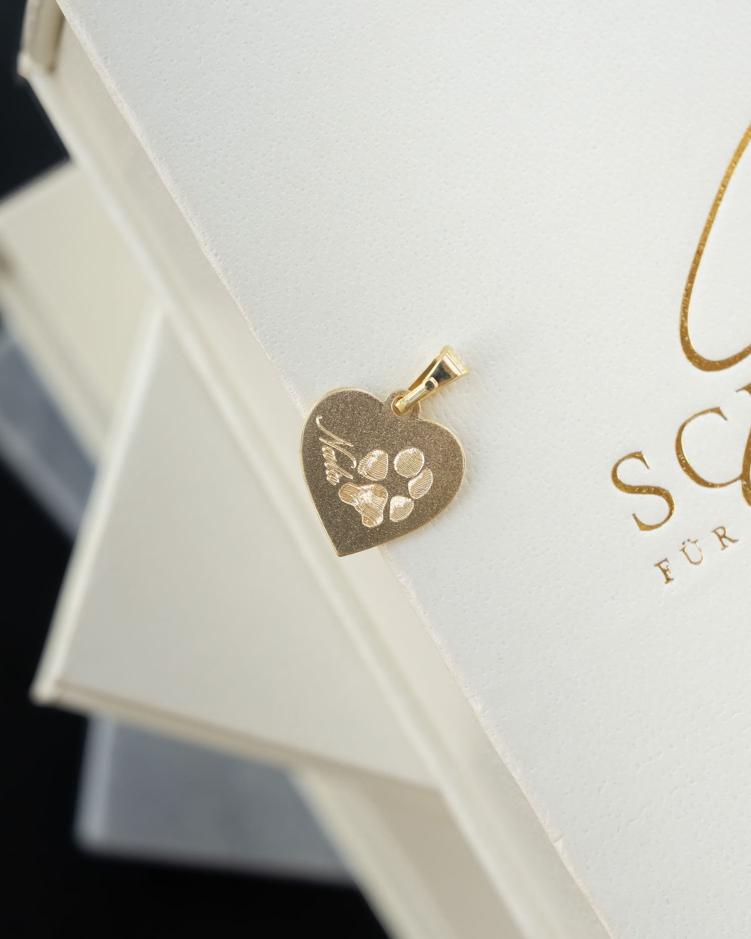 Nose print heart necklace engraving plate pendant 12mm