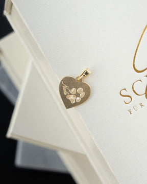 Nose print heart necklace engraving plate pendant 12mm