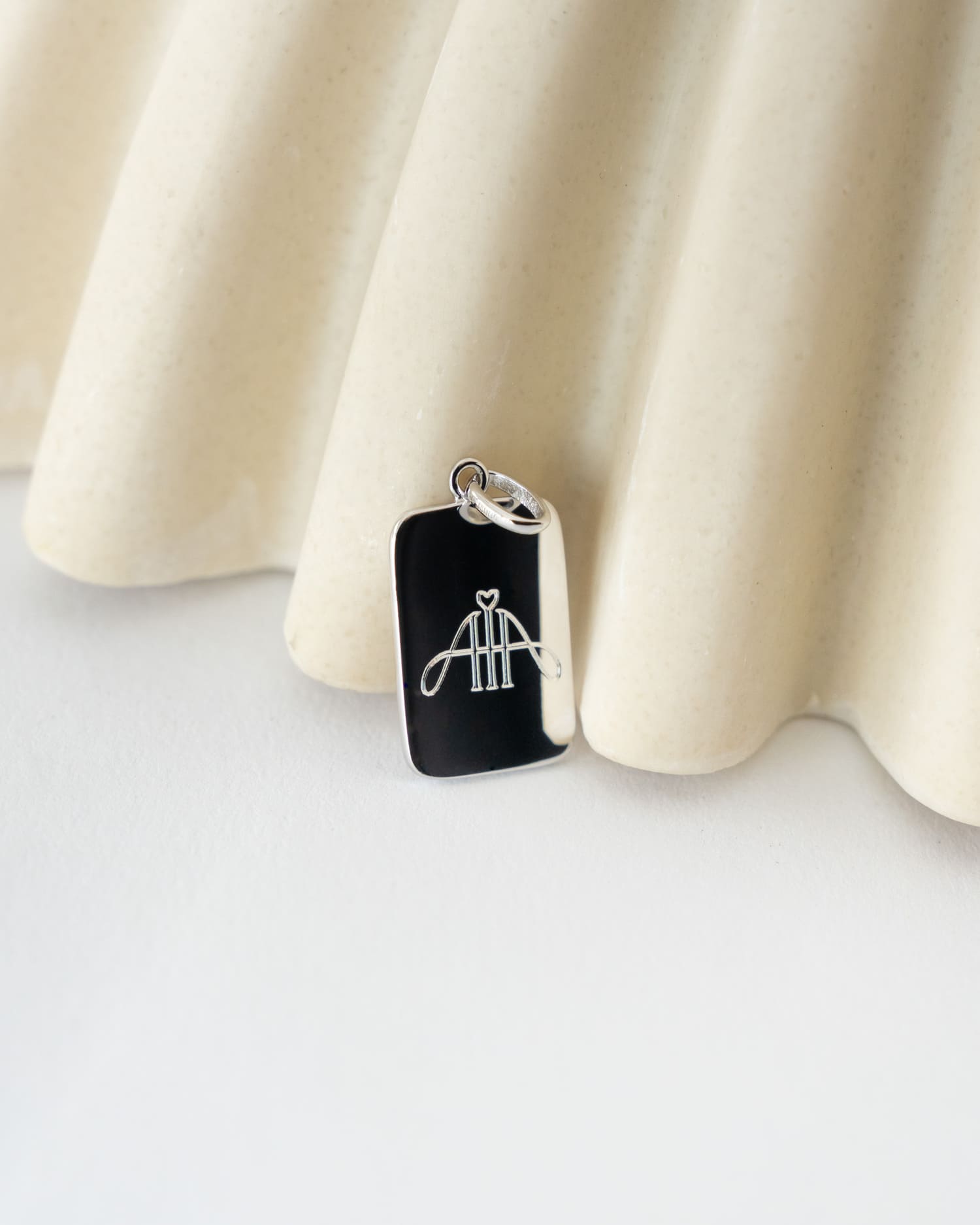Engraving plates necklace pendant square